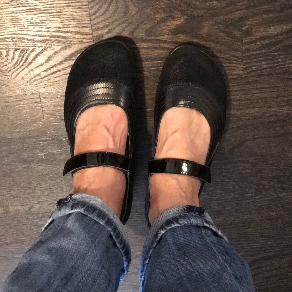 Naot suede and patent leather Mary Janes